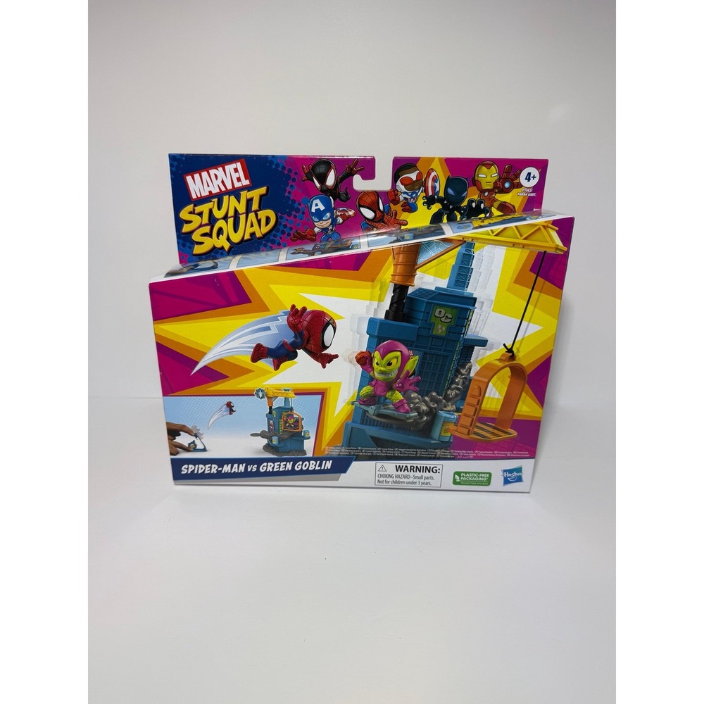 Marvel Stunt Squad Spider-Man vs Green Goblin Crane Smash Playset